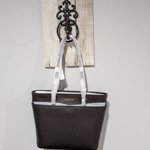 Michael Kors Chocolate Brown Leather Tote Bag